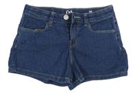 Tmavomodré teplákové rifľové kraťasy C&A