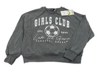 Nové - Antracitová mikina s nápismi a loptou Tu