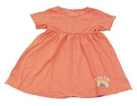 Korálové šaty s dúhou Lupilu