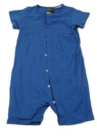 Tmavomodrý bavlnený kraťasový overal H&M