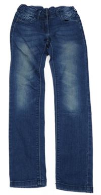 Tmavomodré teplákové skinny rifle 