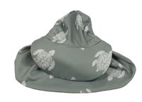 Šedozelená UV kšiltovka se želvami a ochranou krku 