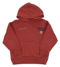 Vínová mikina s nápisom a kapucňou M&S