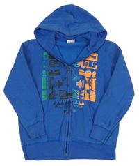 Tmavomodrá prepínaci mikina s potlačou a kapucňou Yigga