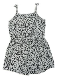 Bílo-černý kraťasový overal s leopardím vzorem M&S