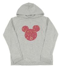 Světlešedo-růžová mikina s Mickeym a kapucí Disney