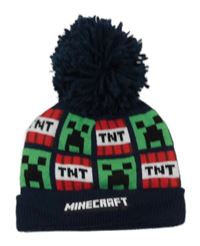 Tmavomodrá čepice s bambulí - Minecraft 