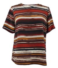 Dámská červeno-hnědo-bílá pruhovaná halenka Primark 