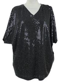 Dámská černá třpytivá halenka F&F