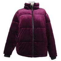 Dámska vínová zamatová zimná bunda Simply Be