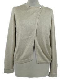 Dámský béžový zavínovací svetr Massimo Dutti 