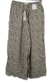 Nové - Dámské hnědo-bílé vzorované culottes kalhoty M&S