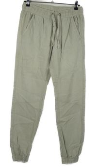 Dámske béžové ľanové nohavice Only