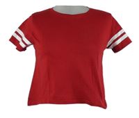 Dámské červené crop tričko s pruhy FB Sister 