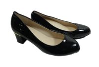 Dámské černé lakované lodičky na nízkém podpatku vel. 39