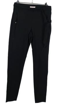 Dámské černé tregíny s páskem 