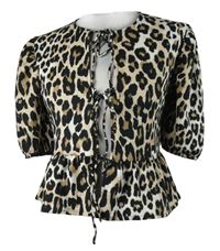 Dámska čierno-béžová vzorovaná crop blúzka so zavazováním Primark