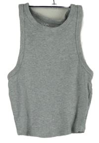 Dámsky sivý rebrovaný crop top FSBN