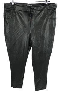 Dámské černé koženkové skinny kalhoty Dunnes 