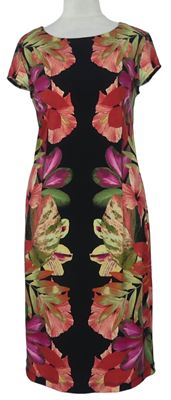 Dámske čierno-farebné kvetované šaty Wallis