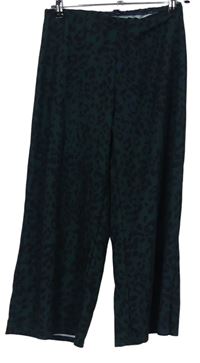 Dámske kaki-čierne vzorované culottes nohavice New Look