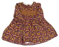 Farebné kvetinové plátenné šaty Matalan