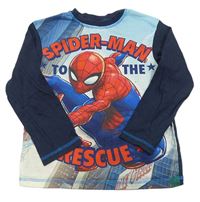 Modro-tmavomodré tričko so Spidermanem Marvel