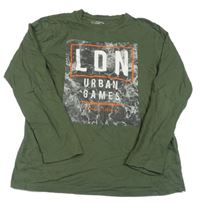 Khaki tričko s potlačou zn. Primark