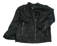 Čierna koženková podšitá bunda zn. C&A