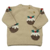 Béžový sveter s ozdobami F&F