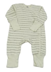 Smotanový pruhovaný overal