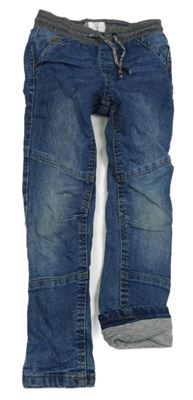 Modré podšité rifle s úpletový pasem Pocopiano