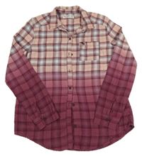 Ružovo-vínovo-modrá kockovaná blúzka Abercrombie&Fitch vel.176