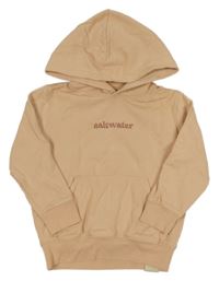 Marhuľová mikina s nápisom a kapucňou