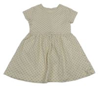 Smotanové bodkovaná é bavlnené šaty George