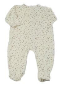 Biely kvetovaný zamatový overal