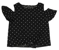Černý top s bílými puntíky Primark
