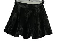 Dámska čierna koženková kolová sukňa so zipsom