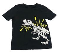 Čierne tričko s kostrou dinosaura V by Very