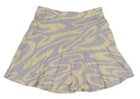 Levandulovo-vanilková vzorovaná bavlnená sukňa H&M