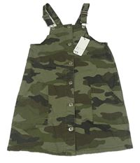 Khaki army riflové laclové propínací šaty Denim Co.