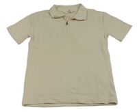Béžové 3D vzorované polo tričko H&M