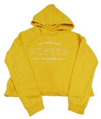 Žltá crop mikina s kapucňou zn. Nike
