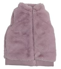 Lila chlupatá zateplená vesta Dunnes stores