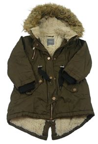 Khaki šušťáková zimná parka s kapucňou George