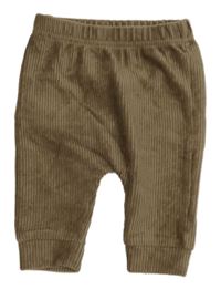 Hnedé zamatové rebrované tepláky Nutmeg