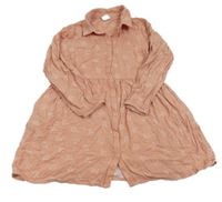 Ružové kvetované košeľové šaty