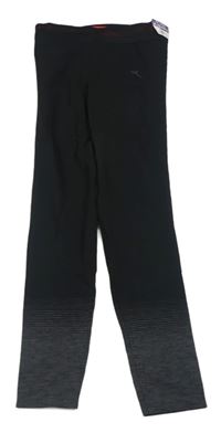 Nové - černo-tmavošedé funkční sportovní legíny Decathlon