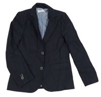 Tmavomodré ľanové sako Mango