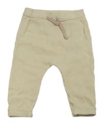 Krémové žebrované tepláky